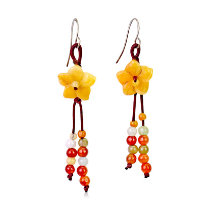 Handmade Star Flower Yellow a Star Flower for Her Yellow Flower Earrings Romantic Anniversary Gift