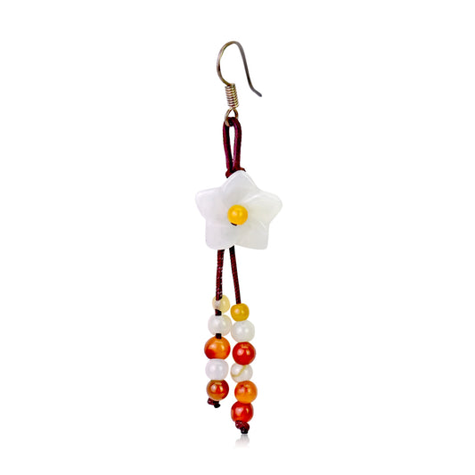 Star Flower Yellow a Star Flower for Her Yellow Flower Earrings Romantic Valentine's Day Gift