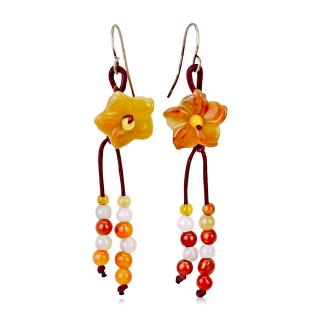 Star Flower Yellow a Star Flower for Her Yellow Flower Earrings Romantic Anniversary Gift