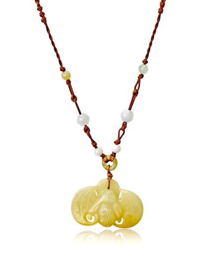 Handmade Bat Charm Gems Necklace Elegant Necklace Bat Celebrating Fortune Joy and Positive Transformation