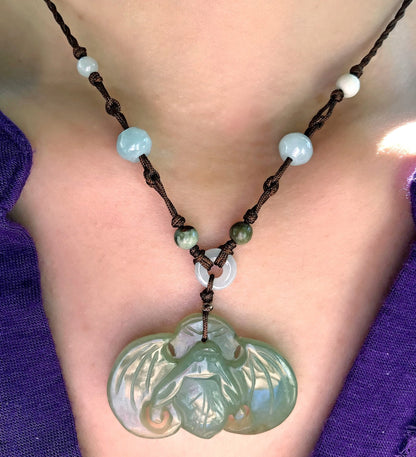 Women Bat Charm Gems Necklace Elegant Necklace Bat Celebrating Fortune Joy and Positive Transformation