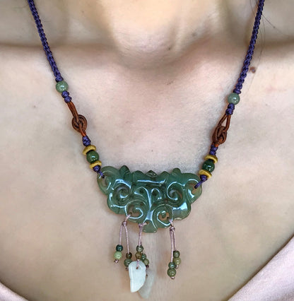 Women Jade Medallion Necklace a Medallion Jewelry for Renewal and Peace Soulful Mother’s Day Gift