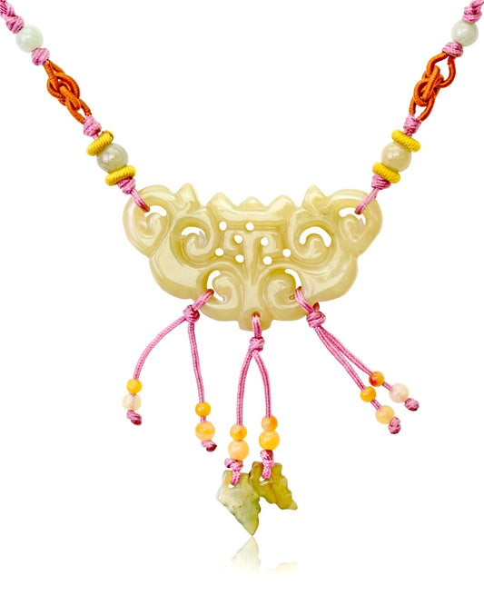 Yellow Jade Necklace Jade Medallion Necklace a Medallion Jewelry for Renewal and Peace Soulful Mother’s Day Gift