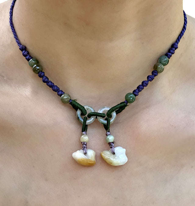 Embrace Love & Freedom with the Double Doves Jade Pendant NecklaceNecklacesSerenity Jade