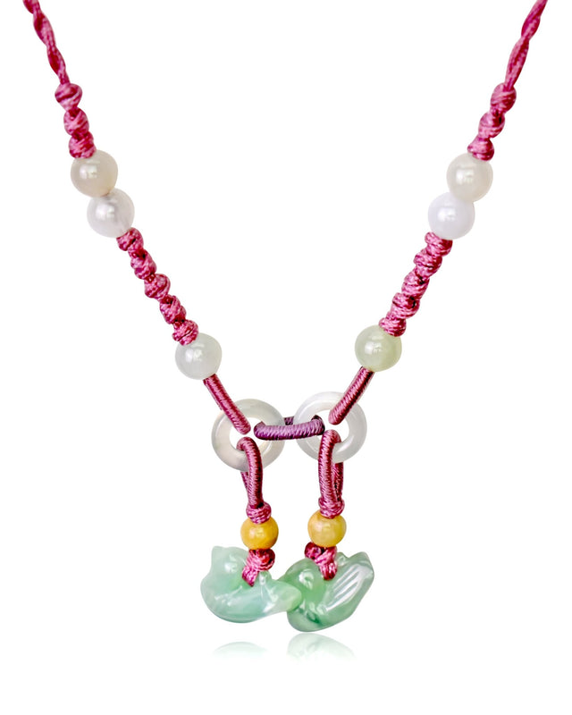 Embrace Love & Freedom with the Double Doves Jade Pendant NecklaceNecklacesSerenity Jade