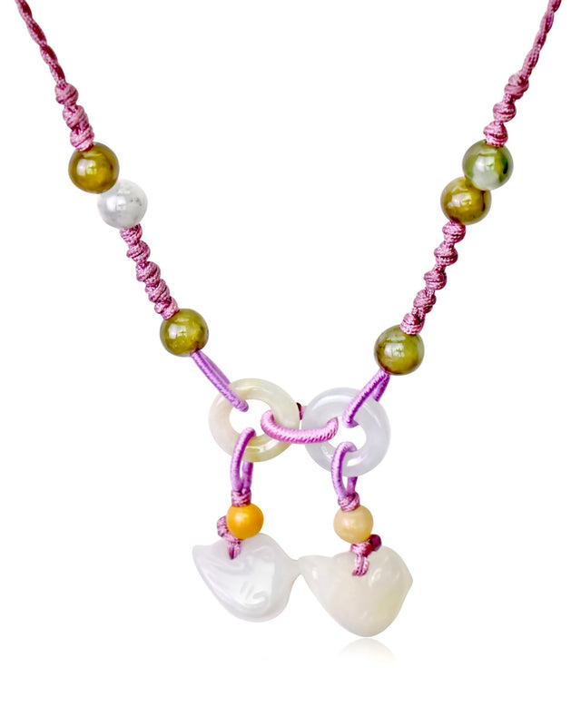 Embrace Love & Freedom with the Double Doves Jade Pendant NecklaceNecklacesSerenity Jade