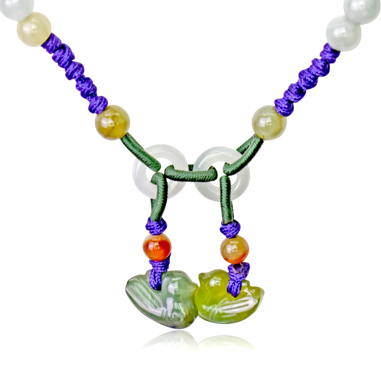 Embrace Love & Freedom with the Double Doves Jade Pendant NecklaceNecklacesSerenity Jade