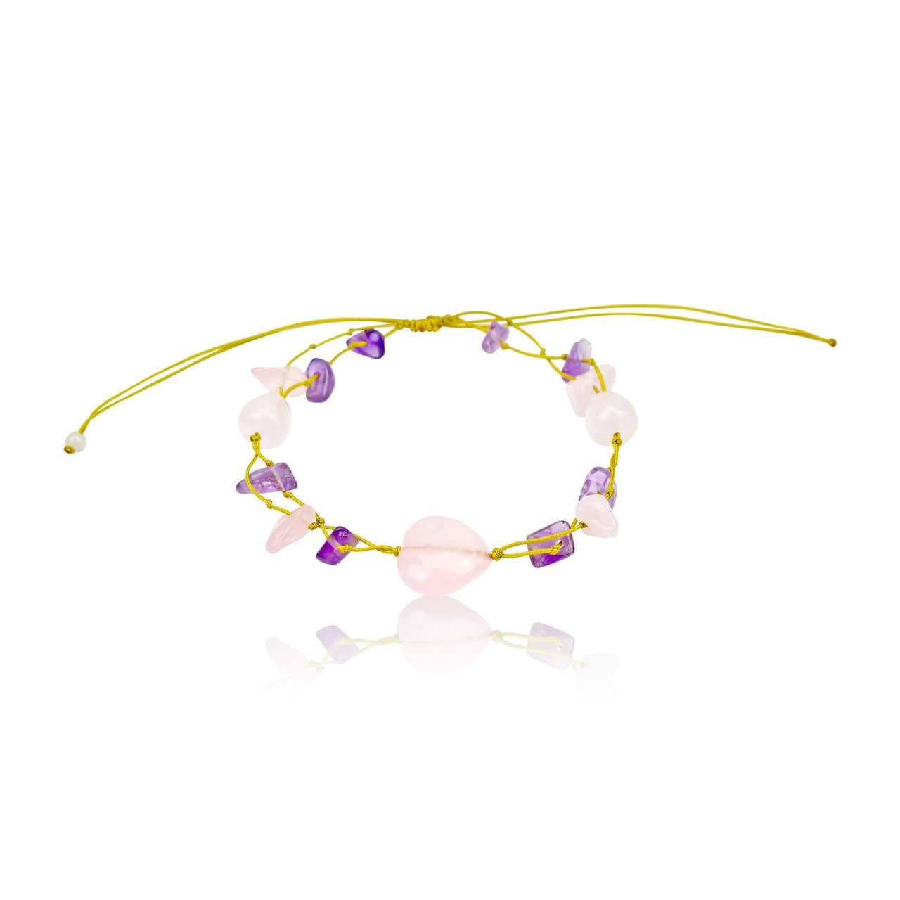 Embrace Love & Style with the Rose Quartz Heart Gemstone BraceletBraceletsSerenity Jade