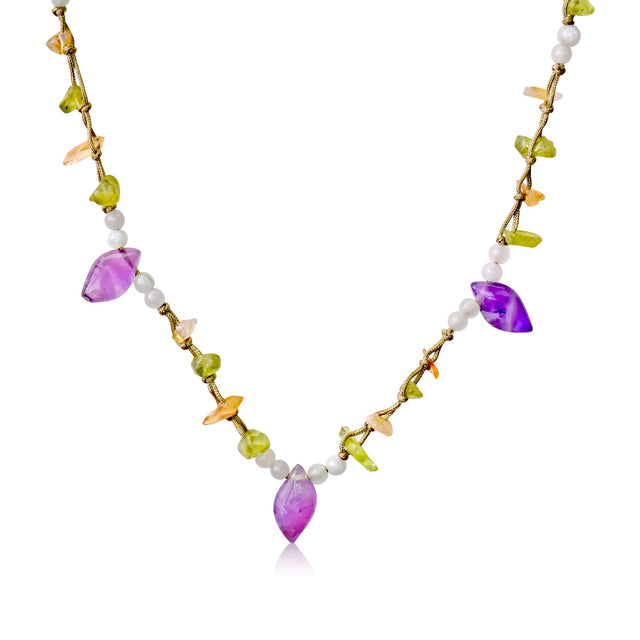 Embrace Natural Beauty with the Harmonious Amethyst Drop Gemstone NecklaceNecklacesSerenity Jade