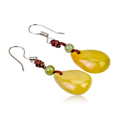 Delicate rain drop earrings, a jade earrings drop symbol of renewal and calm