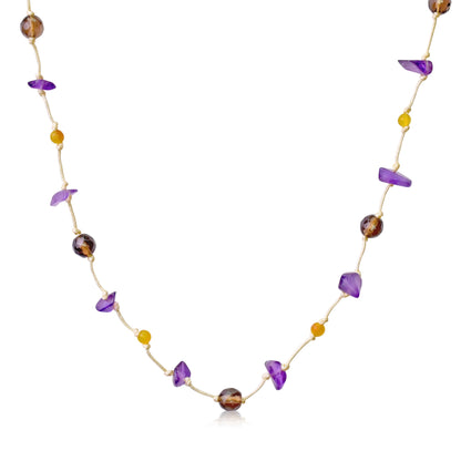 Black Onyx Bead with Amethyst Necklace Beads for Women Onyx Jewllery for Love and Inner Peace