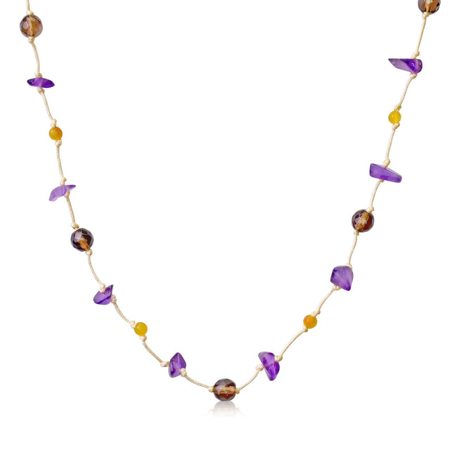 Black Onyx Bead with Amethyst Necklace Beads for Women Onyx Jewllery for Love and Inner Peace and Attracting Harmony, Intuition, and Positive Energy