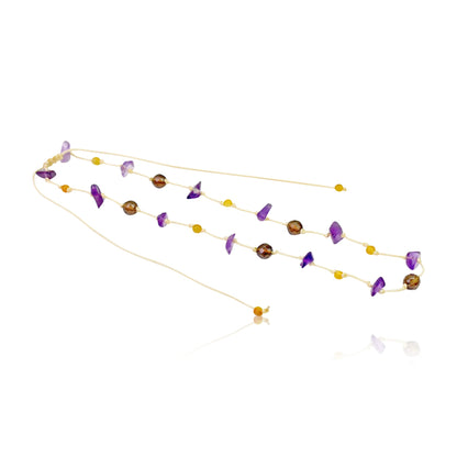 Black Onyx Bead with Amethyst Necklace Beads for Women Onyx Jewllery for Harmony, Intuition, and Positive Energy