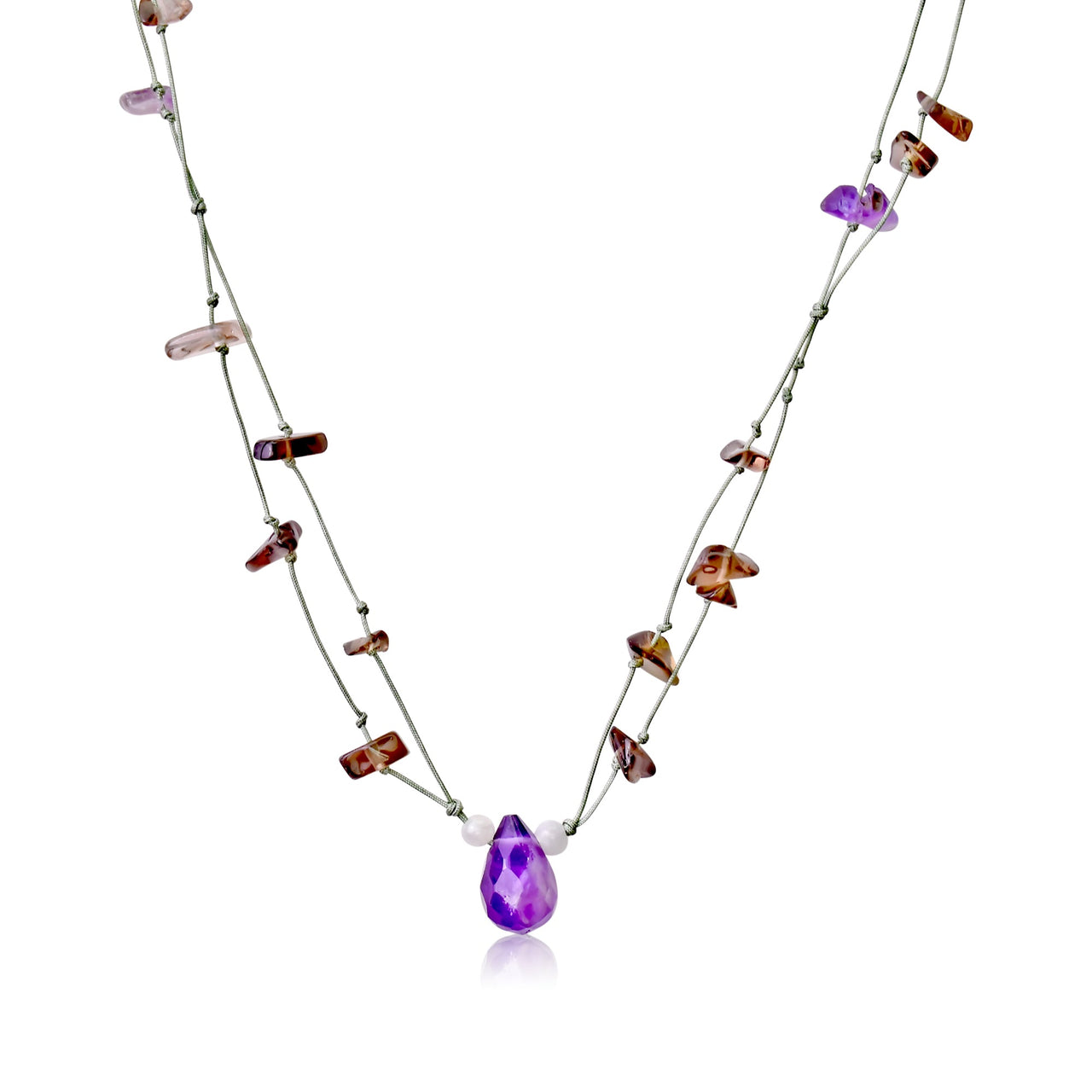 Embrace Subtle Mystique with the Teardrop Amethyst Gemstone NecklaceNecklacesSerenity Jade
