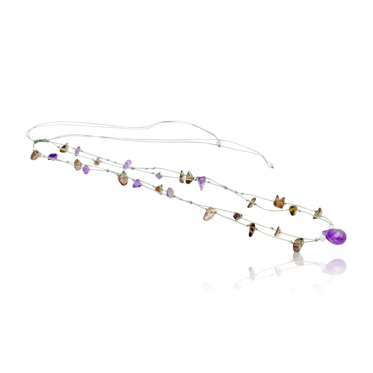 Embrace Subtle Mystique with the Teardrop Amethyst Gemstone NecklaceNecklacesSerenity Jade