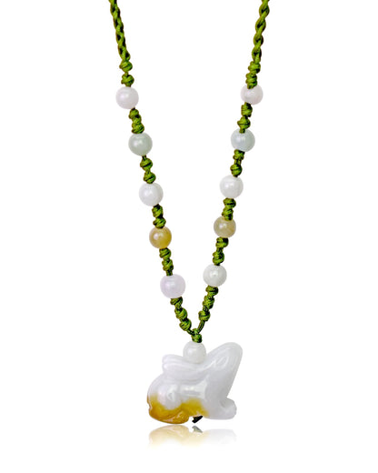 Men Jade Rabbit Necklace a Chinese Sign Rabbit Pendant For HIm Birthday Gift With Calming Energy