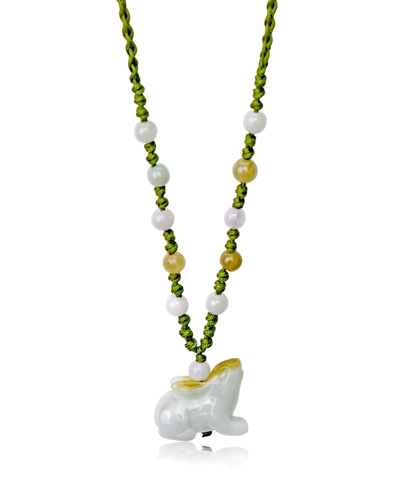 Men Jade Rabbit Necklace a Chinese Sign Rabbit Pendant For Him Father's Day Gift With Calming Energy