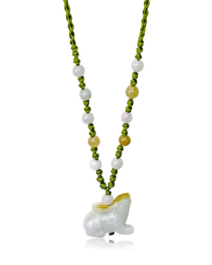 Men Jade Rabbit Necklace a Chinese Sign Rabbit Pendant For Him Father's Day Gift With Calming Energy