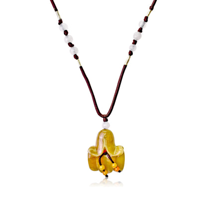 Yellow Jade Campanula Cherry Bells a Birthstone Necklace for Women Mothers Necklace Meaningful Mother’s Day Gift