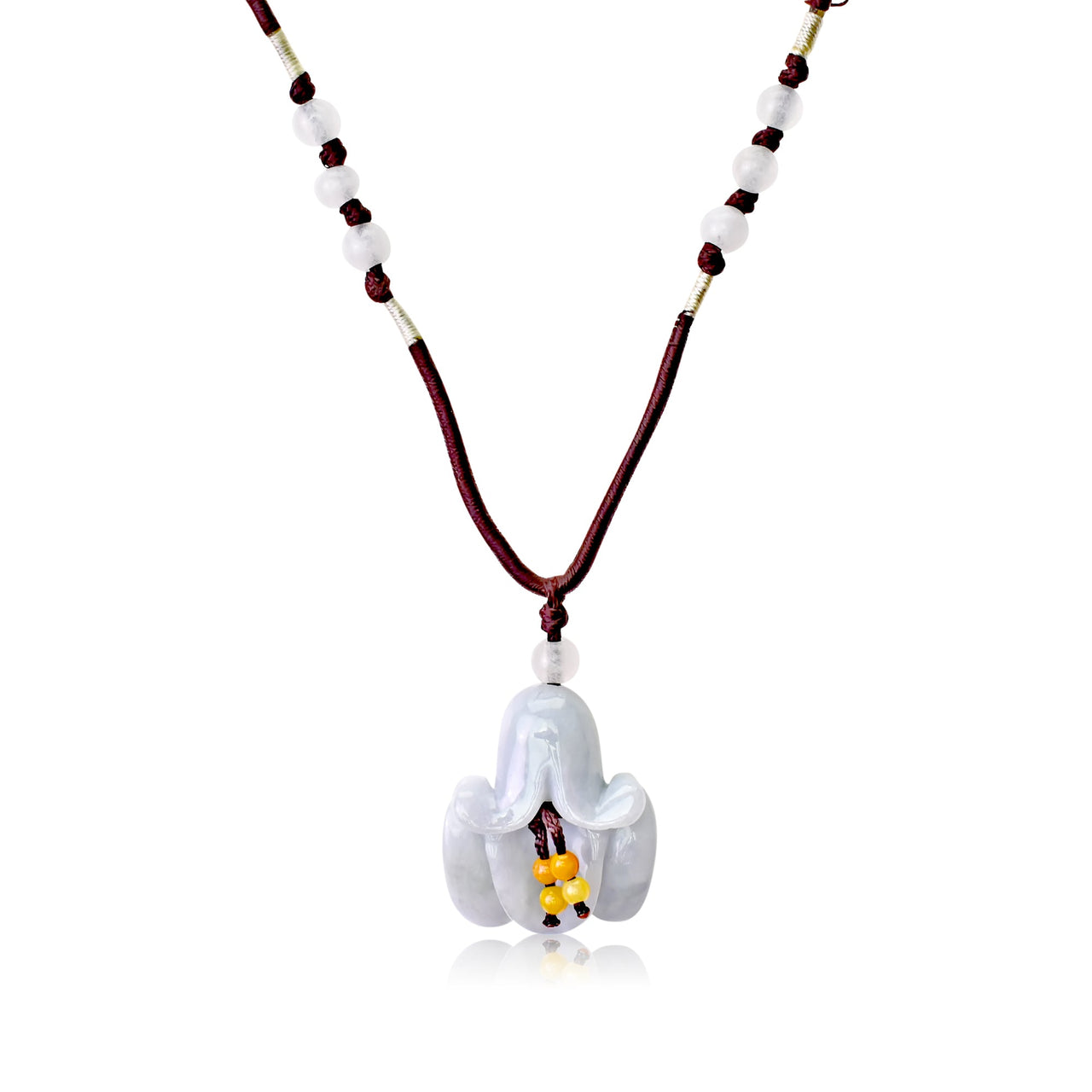 White Jade Campanula Cherry Bells a Birthstone Necklace for Women Mothers Necklace Meaningful Mother’s Day Gift