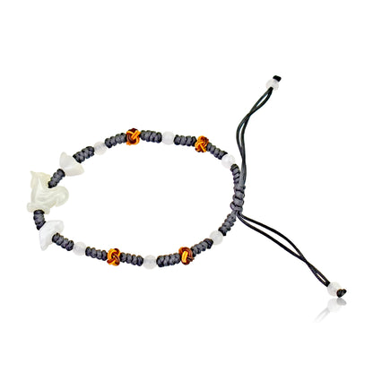 White Jade Chinese Zodiac Bracelet for Unisex Chicken Bracelet A Personalized Bracelet Happy Birthday Gift