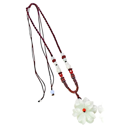 Peach Blossom Jade an Elegant Floral Statement Necklace with Mystical Love Energy Mother's Day Gift