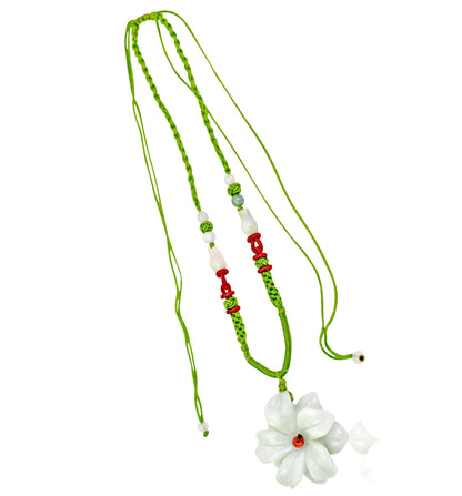 Peach Blossom Jade an Elegant Floral Statement Necklace with Mystical Love Energy Anniversary Gift