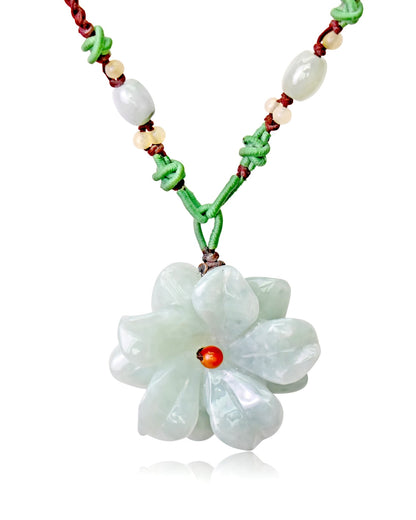 Blooming Peach an Elegant Floral Statement Necklace with Mystical Love Energy Anniversary Gift