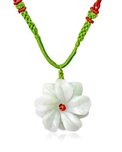 Blooming Peach Blossom Jade an Elegant Floral Statement Necklace with Mystical Love Energy Anniversary Gift