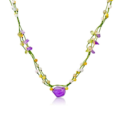 Peridot And Amethyst A Amethyst Peridot Jewelry For Her Necklace With Amethyst Birthday Gift For Balance And Spiritual Growth