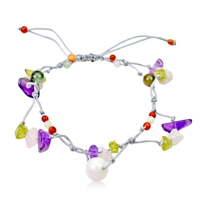 Mystical Amethyst Bracelet Beads a Precious Stone Bracelet for Women’s Amethyst Bracelet Birthday Gift for Happiness