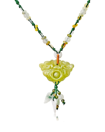 Yellow Jade Asian Jade Pendant Dragon Necklace For Mens Dragon Jewelry Strength And Leadership Father's Day Gift
