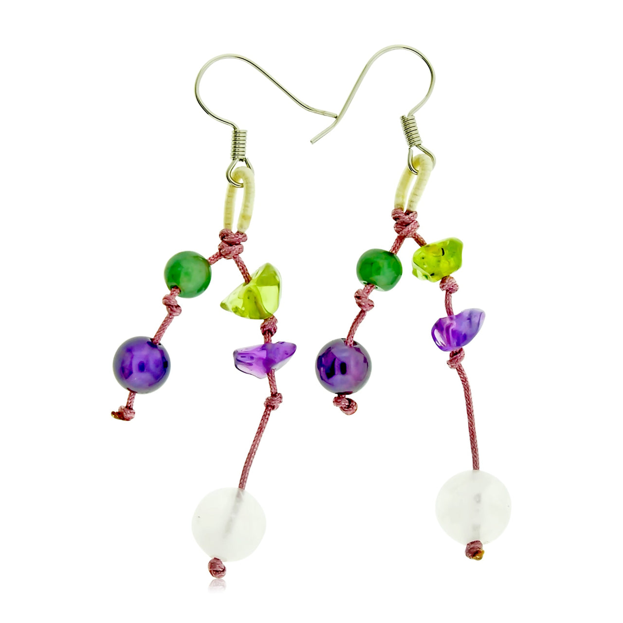 Enchanting Amethyst Earrings Silver Featuring Amethyst Stone Beads for Women’s Beaded Earrings Anniversary Gift