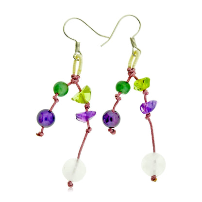 Enchanting Amethyst Earrings Silver Featuring Amethyst Stone Beads for Women’s Beaded Earrings Anniversary Gift