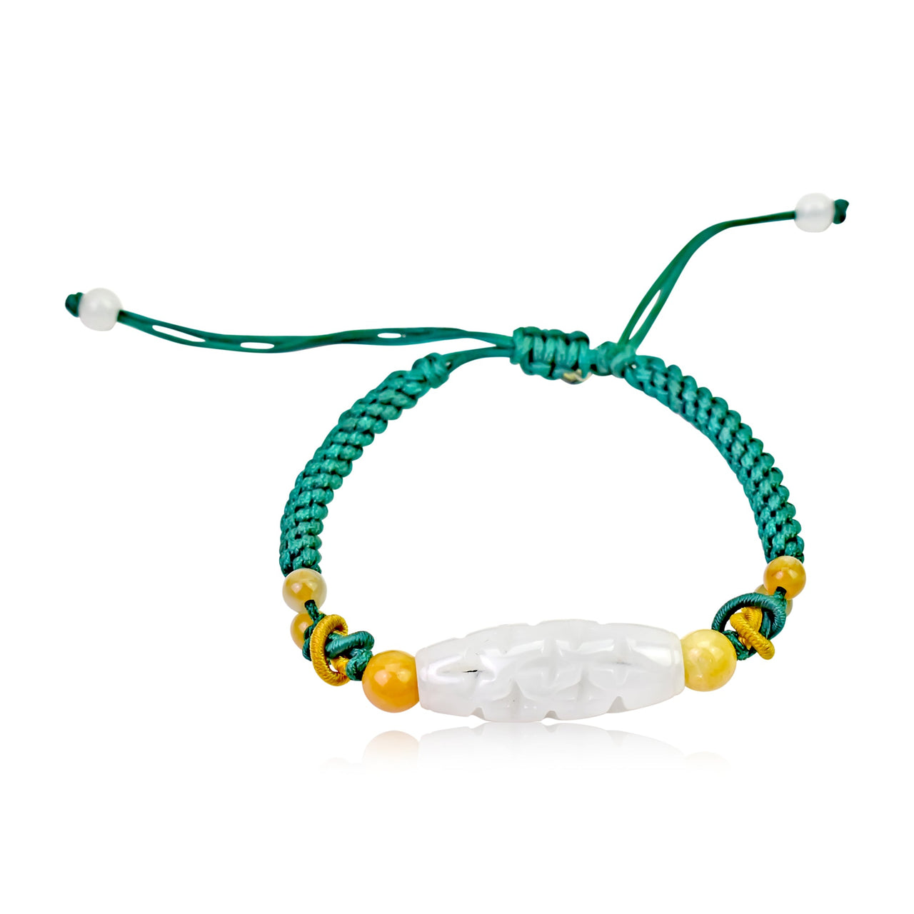 Jade Lucky Bracelet a White Jade Beads for Unisex White Jade Bracelet A Profound Birthday Gift
