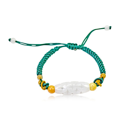 Jade Lucky Bracelet a White Jade Beads for Unisex White Jade Bracelet A Profound Birthday Gift