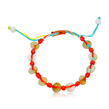Jade Disc for Unisex Stone Bracelet a Cycle of Life Meaning Powerful Birthday Gift