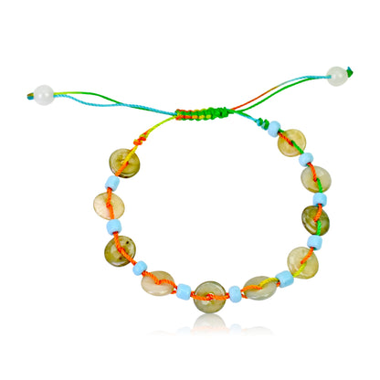 Green Jade a Jade Disc for Unisex Stone Bracelet a Cycle of Life Meaning Powerful Birthday Gift