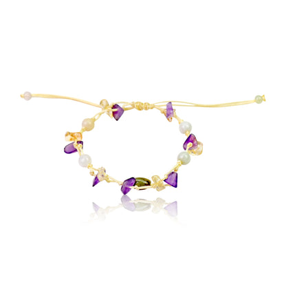 Amethyst and Citrine Jewelry A Gemstone Charm Bracelet for Women Bracelet Healing Stones Birthday Gift for Spiritual Growth