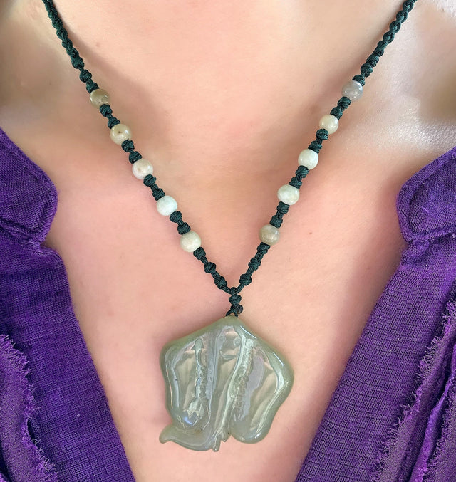 Flow with Grace & Style: The Sting Ray Jade Pendant NecklaceNecklacesSerenity Jade
