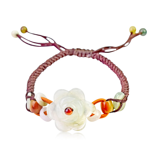 Flower Bracelet Designer Daisy Bracelet for Spring Time Flower Charm Bracelet for Friend Birthday Gift Daisy Charm Bracelet Adjustable Know Made for HerBraceletsSerenity Jade