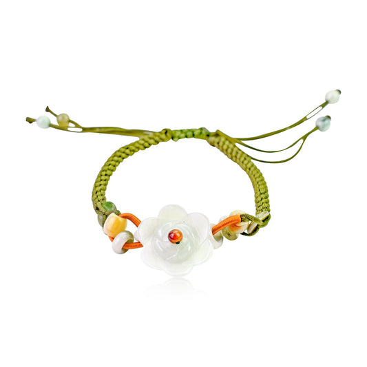 Flower Bracelet Designer Daisy Bracelet for Spring Time Flower Charm Bracelet for Friend Birthday Gift Daisy Charm Bracelet Adjustable Know Made for HerBraceletsSerenity Jade