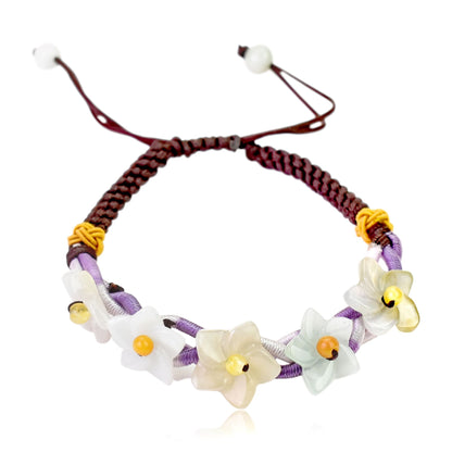 Star of Bethlehem flower for her Bethlehem Star Flower Handmade Jade Bracelet of Flower Jewelry for Mother's Day Gift