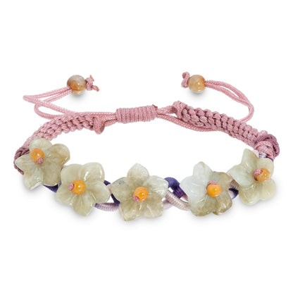 Romantic Star of Bethlehem flower for her Bethlehem Star Flower Handmade Jade Bracelet of Flower Jewelry for Anniversary Gift