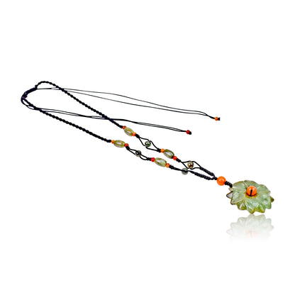 Flower Jade Pendant for Her Beaded Daisy Chain a Choker Daisy Elegant Anniversary or Mother's Day Gift
