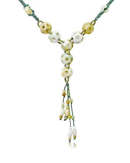 Magnificant Handcrafted Beaded Necklace with Genuine Jade Beads a Classic Jewelry Spectacular Birthday Gift