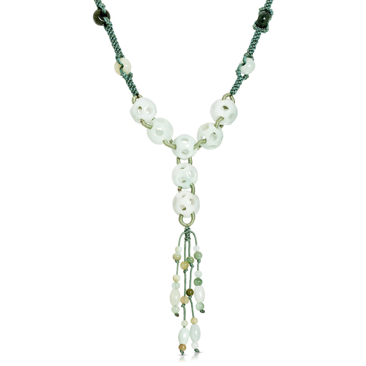 Get an Eye - Catching Look with Perforated Spheres Jade NecklaceNecklacesSerenity Jade
