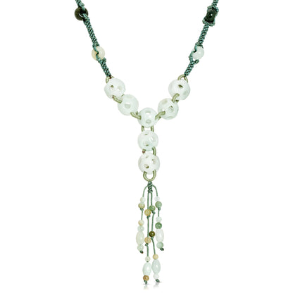 White Jade Handcrafted Beaded Necklace with Genuine Jade Beads a Classic Jewelry Spectacular Birthday Gift