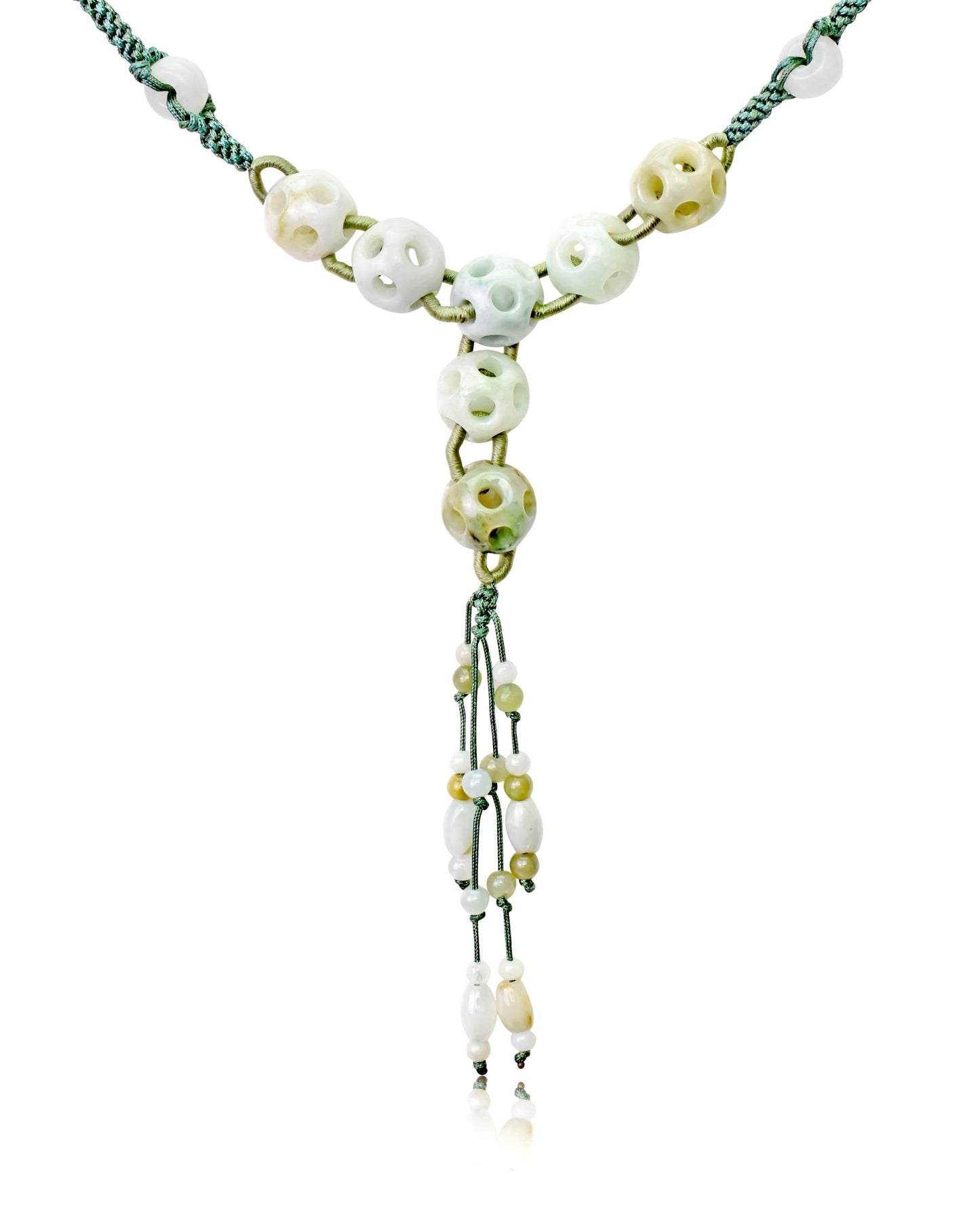 Get an Eye - Catching Look with Perforated Spheres Jade NecklaceNecklacesSerenity Jade