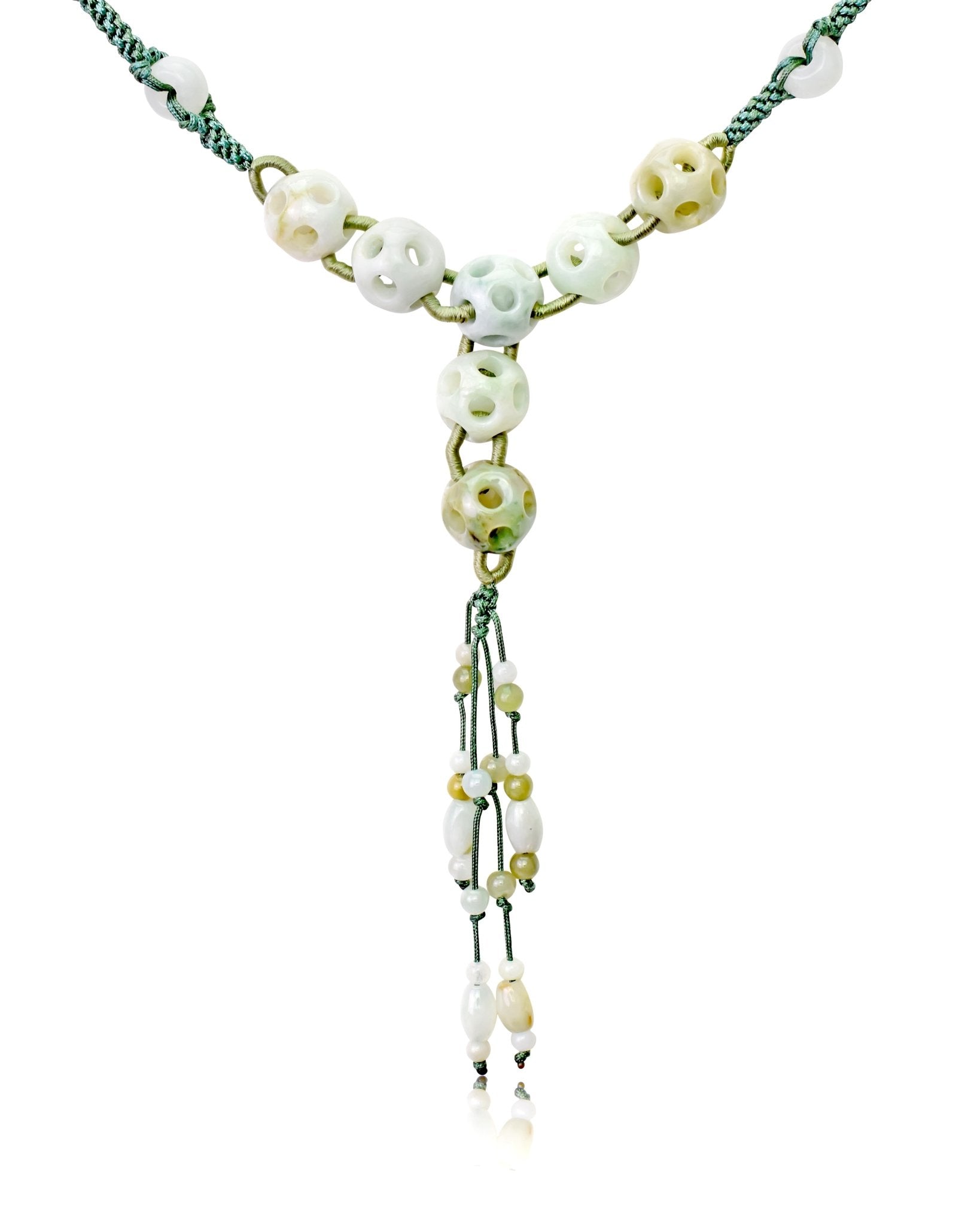 Get an Eye - Catching Look with Perforated Spheres Jade NecklaceNecklacesSerenity Jade